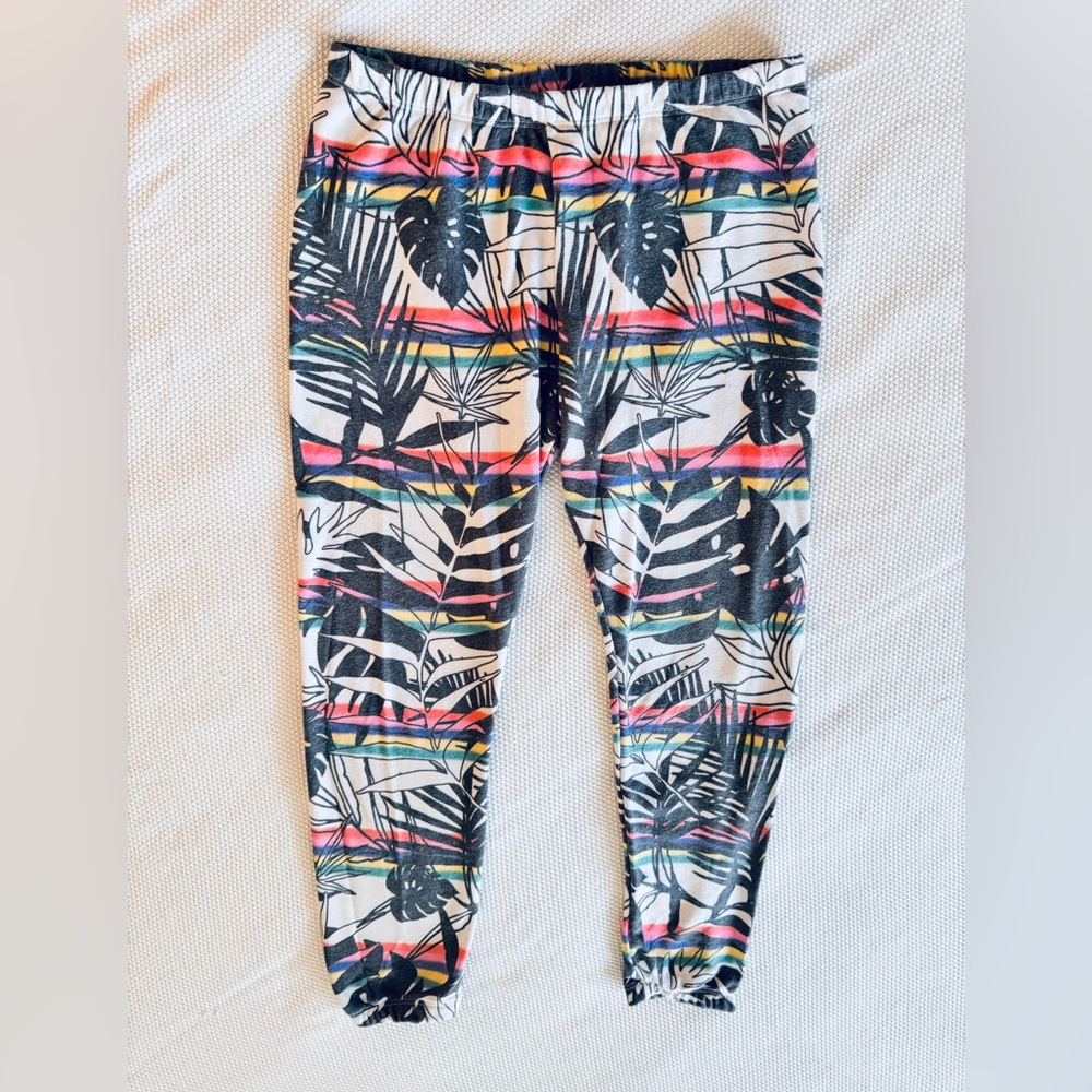 WILDFOX Colorful Black & White Tropical Joggers Sweatpants - Picture 2 of 11